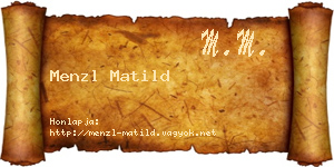 Menzl Matild névjegykártya